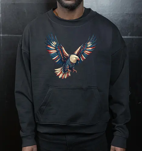 Majestätischer Adler - > EagleDesign, MajesticEagle, FreedomVibes, BirdOfPrey, WildlifeArt, PowerfulEagle, AmericanSymbol, AnimalGraphic, NatureLovers - Cropped Sweatshirt