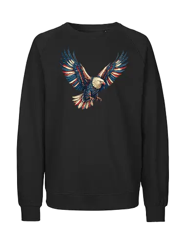 Majestätischer Adler - > EagleDesign, MajesticEagle, FreedomVibes, BirdOfPrey, WildlifeArt, PowerfulEagle, AmericanSymbol, AnimalGraphic, NatureLovers - Fairtrade Sweatshirt