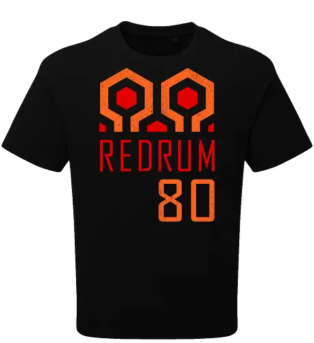Redrum 80 - vintage, halloweenshirt, movie, horror movie, 80s, 80s movies, cult film, cult movies, halloween, halloween gifts, halloween horror nights, minimalist, retro, scary, terror - Oversize T-Shirt