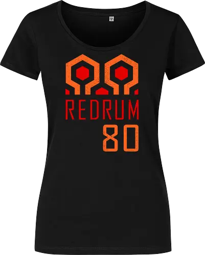 Redrum 80 - vintage, halloweenshirt, movie, horror movie, 80s, 80s movies, cult film, cult movies, halloween, halloween gifts, halloween horror nights, minimalist, retro, scary, terror - Damen T-Shirt
