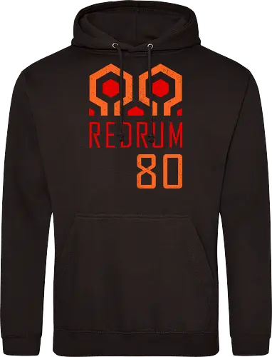 Redrum 80 - vintage, halloweenshirt, movie, horror movie, 80s, 80s movies, cult film, cult movies, halloween, halloween gifts, halloween horror nights, minimalist, retro, scary, terror - Standard Hoodie