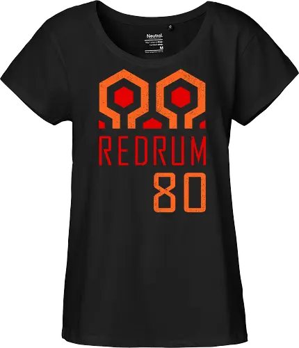 Redrum 80 - vintage, halloweenshirt, movie, horror movie, 80s, 80s movies, cult film, cult movies, halloween, halloween gifts, halloween horror nights, minimalist, retro, scary, terror - Fairtrade Girl Shirt