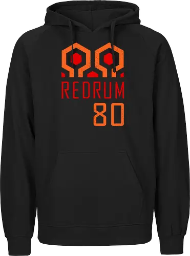 Redrum 80 - vintage, halloweenshirt, movie, horror movie, 80s, 80s movies, cult film, cult movies, halloween, halloween gifts, halloween horror nights, minimalist, retro, scary, terror - Fairtrade Hoodie