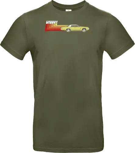 Groovy Classic - Das legendärste Auto im Horror - Evil Dead, classic car art, 80s horror, Ash Williams, Oldsmobile Delta 88, Groovy, The Evil Dead, Evil Dead 2, Army of Darkness, Ash vs Evil Dead, horror cult, vintage horror, retro horror art, Sam Raimi, Bruce Campbell, geek horror, horror movie art - Standard T-Shirt