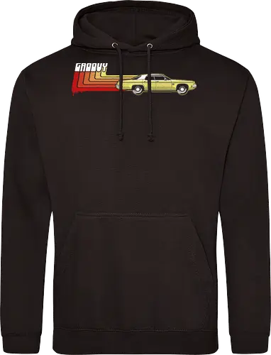 Groovy Classic - Das legendärste Auto im Horror - Evil Dead, classic car art, 80s horror, Ash Williams, Oldsmobile Delta 88, Groovy, The Evil Dead, Evil Dead 2, Army of Darkness, Ash vs Evil Dead, horror cult, vintage horror, retro horror art, Sam Raimi, Bruce Campbell, geek horror, horror movie art - Standard Hoodie