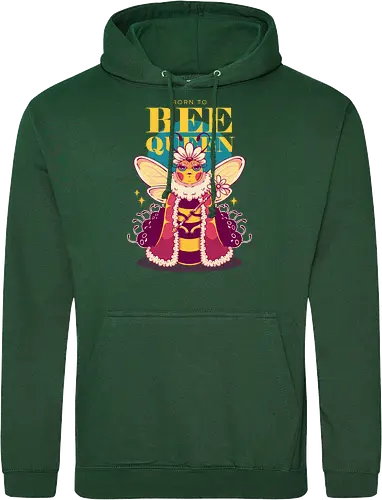 BORN TO BEE QUEEN - queen bee, honey bee, nature, girly, girl power, bee, queen, bee queen - Standard Hoodie