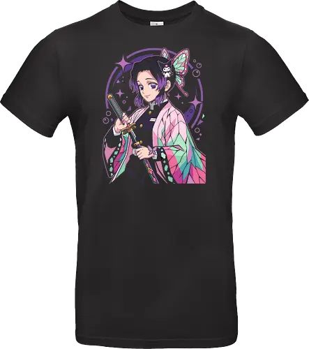 Pastel Poison: The Kawaii Butterfly Pillar - Shinobu Kocho shirt, Insect Hashira apparel, Demon Slayer graphic tee, pastel anime streetwear, kawaii otaku fashion, anime crossover merch, Kimetsu no Yaiba clothing, aesthetic butterfly girl, cute anime sword design, soft girl anime tee - Standard T-Shirt