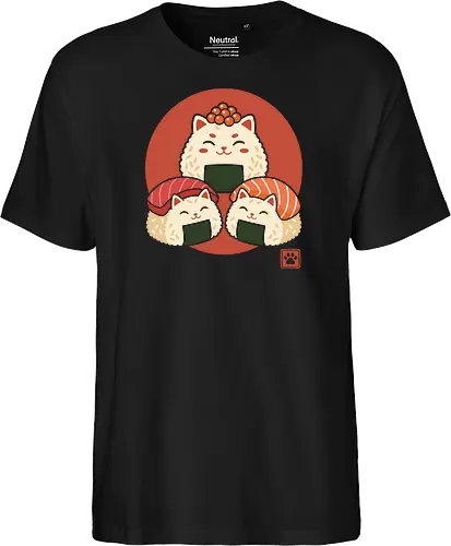 Neko Nigiri: The Sushi Cats - funny sushi merch, sushi cat shirt, kawaii Japanese food apparel, anime foodie graphic tee, neko nigiri design, cute animal streetwear, onigiri rice ball shirt, aesthetic pop art clothing, retro Japanese sun graphic, otaku lifestyle tee - Fairtrade T-Shirt