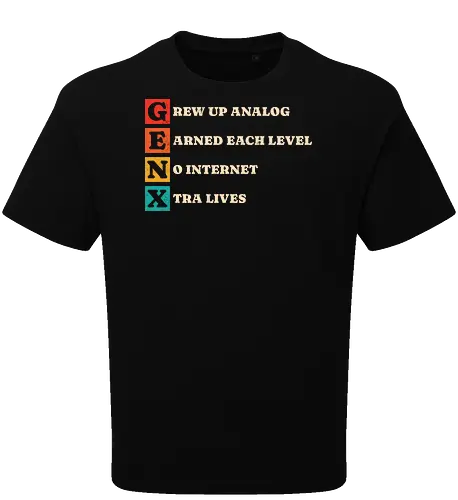 Generation Raised Offline - retro, retro tech, vintage, generation x, 70s, 80s, 90s, analog, childhood, humor, internet, music, no internet, nostalgia, old school - Oversize T-Shirt
