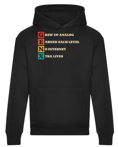 Generation Raised Offline - retro, retro tech, vintage, generation x, 70s, 80s, 90s, analog, childhood, humor, internet, music, no internet, nostalgia, old school - Heavyweight Hoodie