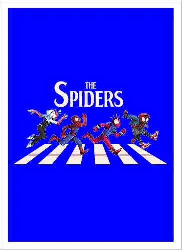 The Spiders - Superhero, Superhero, Comic, spider, peter, perker, miles, morales, gwen, stacy, beatles, abbey, road, heroes - Kunstdruck
