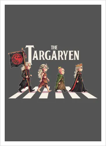 The Targaryen - targarye, dragons, abbey road, beatles, Throne, daemon, egg, duncan, dunk, knight, king, queen, thrones, rhaenyra - Kunstdruck