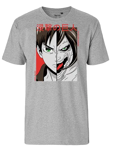 Dualität der Macht - Dunkle Anime-Charakterkunst - otaku, Fantasy Kunst, Anime Kunst, dunkle Anime Kunst, Anime Charakter, japanische Kunst, Geek Kultur, Manga Kunst, Anime Design, Anime Stil, dunkle Fantasy, Charakter Kunst, Eren Jaeger, Eren Yeager, Attack, Shingeki no Kyojin, Attack Titan, anime, manga, Eren Titan, Eren fan art, anime dark art, anime character, geek, anime horror, anime aesthetic, Japanese anime, Titan anime, anime artwork, japanischer Stil, Otaku Kunst, Action Anime, Anime Illustration - Fairtrade T-Shirt