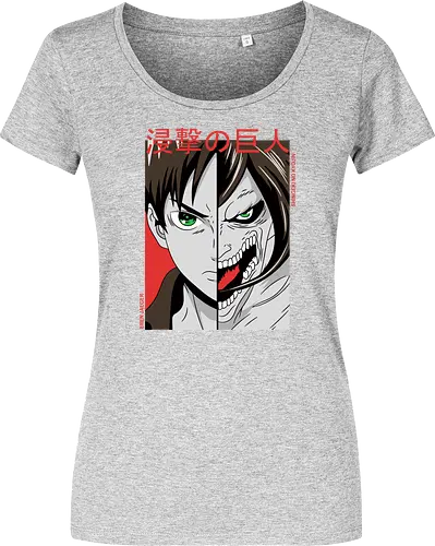 Dualität der Macht - Dunkle Anime-Charakterkunst - otaku, Fantasy Kunst, Anime Kunst, dunkle Anime Kunst, Anime Charakter, japanische Kunst, Geek Kultur, Manga Kunst, Anime Design, Anime Stil, dunkle Fantasy, Charakter Kunst, Eren Jaeger, Eren Yeager, Attack, Shingeki no Kyojin, Attack Titan, anime, manga, Eren Titan, Eren fan art, anime dark art, anime character, geek, anime horror, anime aesthetic, Japanese anime, Titan anime, anime artwork, japanischer Stil, Otaku Kunst, Action Anime, Anime Illustration - Damen T-Shirt