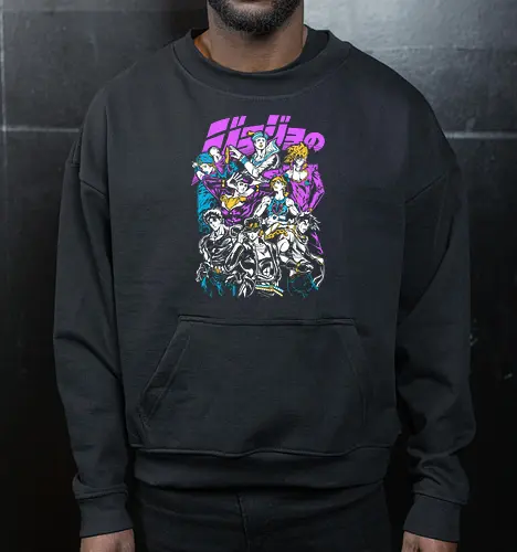 JoJos Jojo Squad Legendary - Jonathan Joestar, colorful anime art, legendary anime, otaku classic, anime group gift - Cropped Sweatshirt
