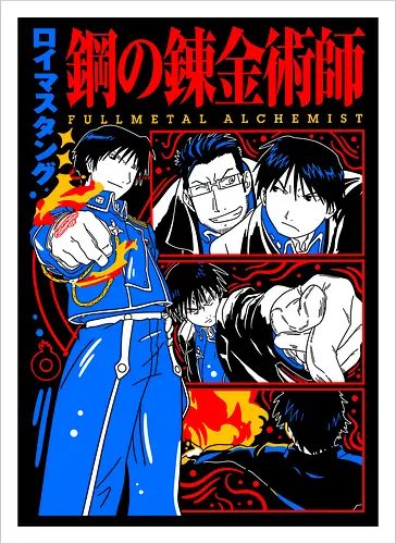 Roy Mustang Alchemist Flame - Roy Mustang, Alchemist, Flame Alchemist, FMA, anime birthday gift, military anime, alchemy art, weeb shirt - Kunstdruck