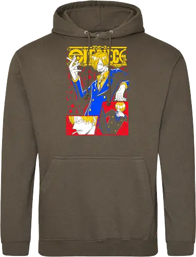 Sanji Pirate Black Leg Fire Cook - Sanji, Pirate, Black Leg, Vinsmoke Sanji, anime fan gift, shonen anime, cool anime art, otaku tee - Standard Hoodie