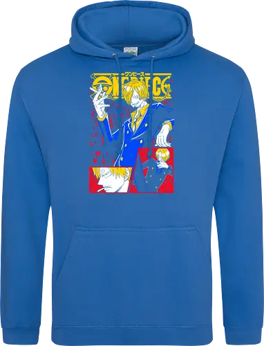 Sanji Pirate Black Leg Fire Cook - Sanji, Pirate, Black Leg, Vinsmoke Sanji, anime fan gift, shonen anime, cool anime art, otaku tee - Standard Hoodie