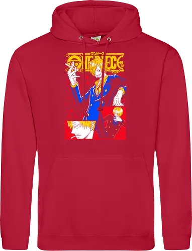 Sanji Pirate Black Leg Fire Cook - Sanji, Pirate, Black Leg, Vinsmoke Sanji, anime fan gift, shonen anime, cool anime art, otaku tee - Standard Hoodie