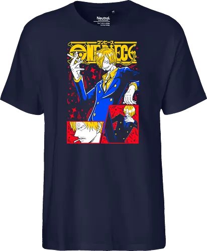 Sanji Pirate Black Leg Fire Cook - Sanji, Pirate, Black Leg, Vinsmoke Sanji, anime fan gift, shonen anime, cool anime art, otaku tee - Fairtrade T-Shirt
