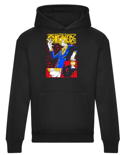 Sanji Pirate Black Leg Fire Cook - Sanji, Pirate, Black Leg, Vinsmoke Sanji, anime fan gift, shonen anime, cool anime art, otaku tee - Heavyweight Hoodie