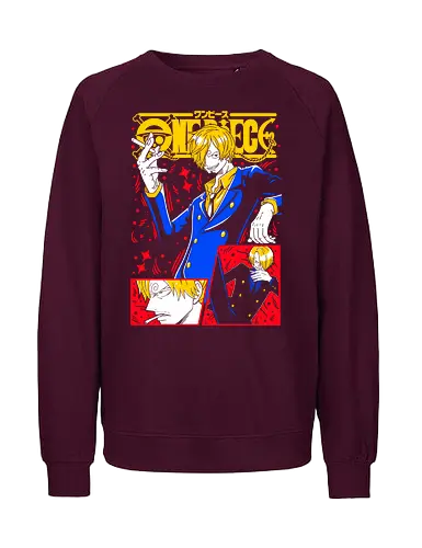 Sanji Pirate Black Leg Fire Cook - Sanji, Pirate, Black Leg, Vinsmoke Sanji, anime fan gift, shonen anime, cool anime art, otaku tee - Fairtrade Sweatshirt