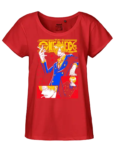 Sanji Pirate Black Leg Fire Cook - Sanji, Pirate, Black Leg, Vinsmoke Sanji, anime fan gift, shonen anime, cool anime art, otaku tee - Fairtrade Girl Shirt