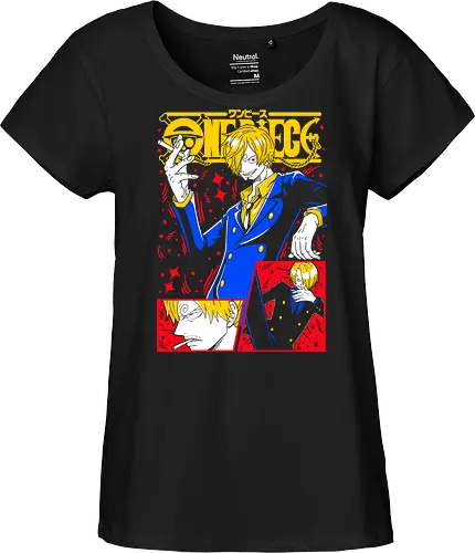 Sanji Pirate Black Leg Fire Cook - Sanji, Pirate, Black Leg, Vinsmoke Sanji, anime fan gift, shonen anime, cool anime art, otaku tee - Fairtrade Girl Shirt