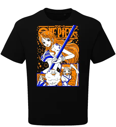 Nami Pirate Navigator Queen Vibes - shonen gift, Nami, Pirate, Straw Hat Pirates, navigator, orange hair anime, anime girl shirt, pirate anime - Oversize T-Shirt