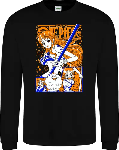 Nami Pirate Navigator Queen Vibes - shonen gift, Nami, Pirate, Straw Hat Pirates, navigator, orange hair anime, anime girl shirt, pirate anime - Sweatshirt