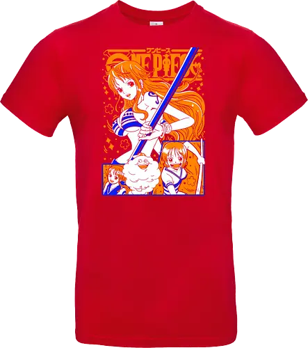 Nami Pirate Navigator Queen Vibes - shonen gift, Nami, Pirate, Straw Hat Pirates, navigator, orange hair anime, anime girl shirt, pirate anime - Standard T-Shirt