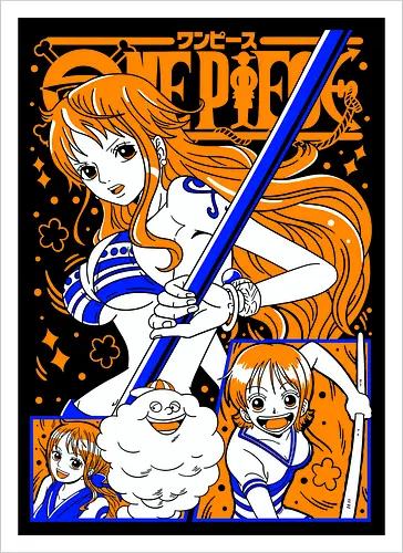 Nami Pirate Navigator Queen Vibes - shonen gift, Nami, Pirate, Straw Hat Pirates, navigator, orange hair anime, anime girl shirt, pirate anime - Kunstdruck