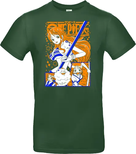 Nami Pirate Navigator Queen Vibes - shonen gift, Nami, Pirate, Straw Hat Pirates, navigator, orange hair anime, anime girl shirt, pirate anime - Standard T-Shirt