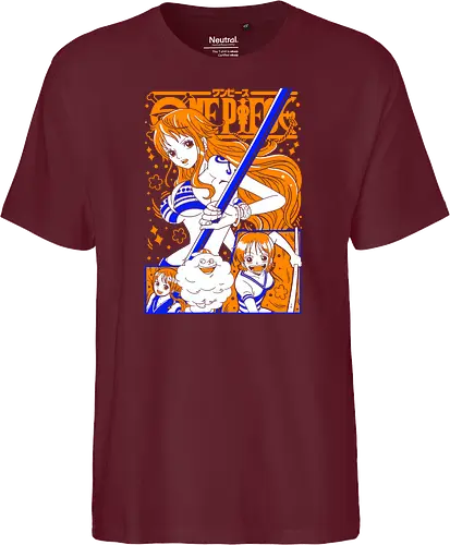 Nami Pirate Navigator Queen Vibes - shonen gift, Nami, Pirate, Straw Hat Pirates, navigator, orange hair anime, anime girl shirt, pirate anime - Fairtrade T-Shirt