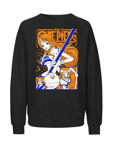 Nami Pirate Navigator Queen Vibes - shonen gift, Nami, Pirate, Straw Hat Pirates, navigator, orange hair anime, anime girl shirt, pirate anime - Fairtrade Sweatshirt