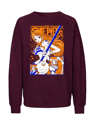 Nami Pirate Navigator Queen Vibes - shonen gift, Nami, Pirate, Straw Hat Pirates, navigator, orange hair anime, anime girl shirt, pirate anime - Fairtrade Sweatshirt