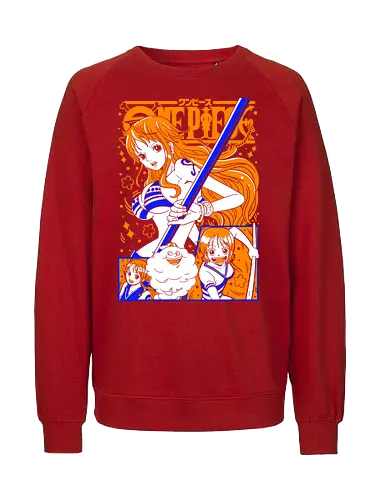 Nami Pirate Navigator Queen Vibes - shonen gift, Nami, Pirate, Straw Hat Pirates, navigator, orange hair anime, anime girl shirt, pirate anime - Fairtrade Sweatshirt