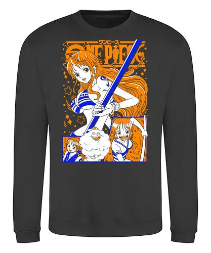 Nami Pirate Navigator Queen Vibes - shonen gift, Nami, Pirate, Straw Hat Pirates, navigator, orange hair anime, anime girl shirt, pirate anime - Sweatshirt