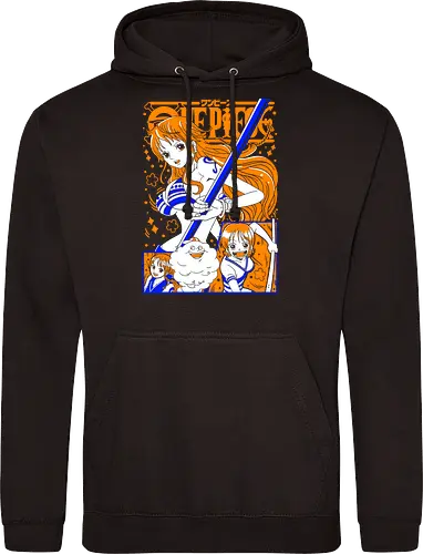Nami Pirate Navigator Queen Vibes - shonen gift, Nami, Pirate, Straw Hat Pirates, navigator, orange hair anime, anime girl shirt, pirate anime - Standard Hoodie