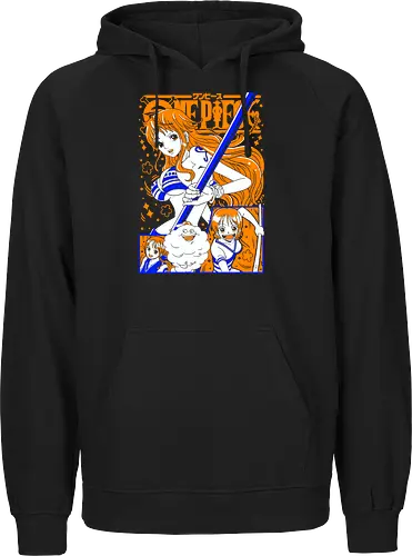 Nami Pirate Navigator Queen Vibes - shonen gift, Nami, Pirate, Straw Hat Pirates, navigator, orange hair anime, anime girl shirt, pirate anime - Fairtrade Hoodie