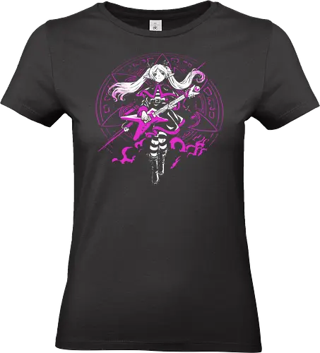Frieren Rock N Roll Elf Witch Dark Magic - Frieren, Frieren Beyond Journeys End, elf anime, rock guitar fantasy, dark magic aesthetic, anime girl gift, fantasy anime fan, weeb rock - Standard T-Shirt (Frauen)