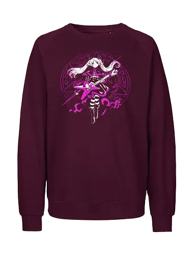 Frieren Rock N Roll Elf Witch Dark Magic - Frieren, Frieren Beyond Journeys End, elf anime, rock guitar fantasy, dark magic aesthetic, anime girl gift, fantasy anime fan, weeb rock - Fairtrade Sweatshirt