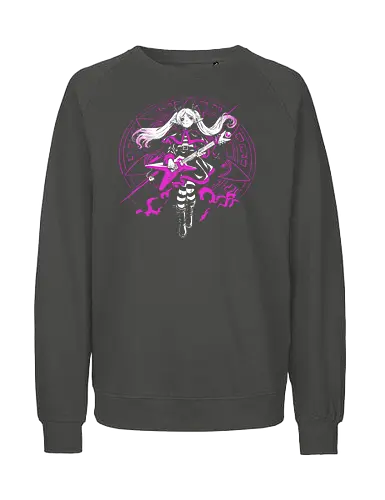 Frieren Rock N Roll Elf Witch Dark Magic - Frieren, Frieren Beyond Journeys End, elf anime, rock guitar fantasy, dark magic aesthetic, anime girl gift, fantasy anime fan, weeb rock - Fairtrade Sweatshirt