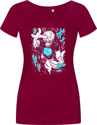 Gojo Satoru Jujutsu Infinity Unleashed - strongest sorcerer, anime fan gift, otaku tee, Gojo Satoru, Jujutsu, Six Eyes, Infinity technique, white hair anime - Damen T-Shirt