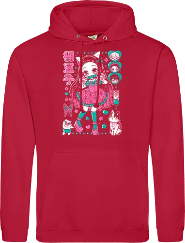 Nezuko Chan Slayer Kawaii Energy - Nezuko Chan, Slayer, Kimetsu no Yaiba, kawaii anime, teal aesthetic, anime girl gift, cute demon, weeb birthday - Standard Hoodie