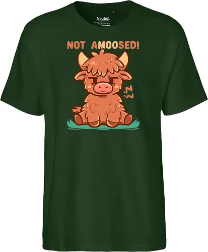 Not aMOOsed  - funny animal, sarcastic, unimpressed cow, grumpy cow, moo pun, amüsiert, Kuh, nicht, highland cow, cow, funny cow, cow lover, cow lover, cute cow art, farm animal - Fairtrade T-Shirt