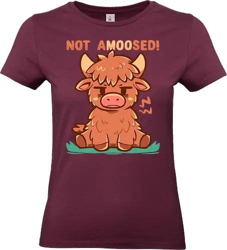Not aMOOsed  - funny animal, sarcastic, unimpressed cow, grumpy cow, moo pun, amüsiert, Kuh, nicht, highland cow, cow, funny cow, cow lover, cow lover, cute cow art, farm animal - Standard T-Shirt (Frauen)