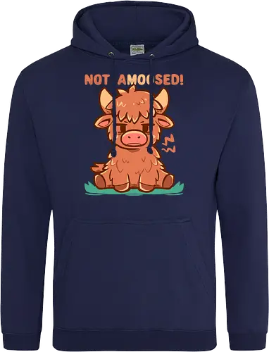 Not aMOOsed  - funny animal, sarcastic, unimpressed cow, grumpy cow, moo pun, amüsiert, Kuh, nicht, highland cow, cow, funny cow, cow lover, cow lover, cute cow art, farm animal - Standard Hoodie