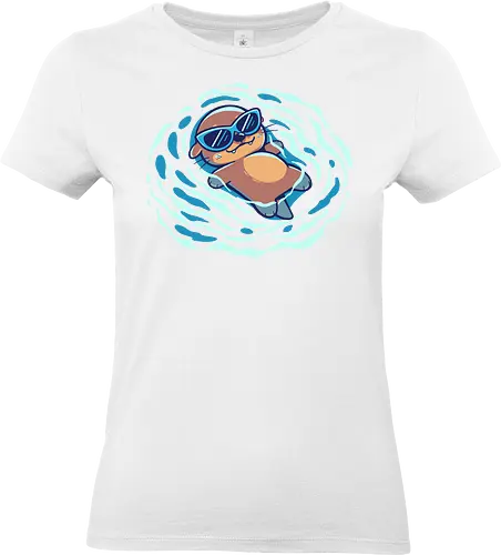 An Otterly Good Summer - Urlaub, Sommer, schwimmen, otter, cute otter, otters, summer, beach, ocean, sea otter, seaside, summer otter, funny otter, vacation, kawaii - Standard T-Shirt (Frauen)