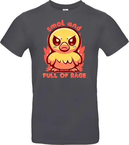 smol and full of rage - small, wild, wütend, Ente, klein, smol, full of rage, rage, rage within, anger, angry duck, duckling, fire, funny, tiny - Standard T-Shirt